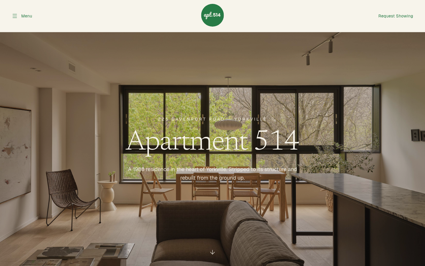 Screenshot of Apartment 514's real estate website