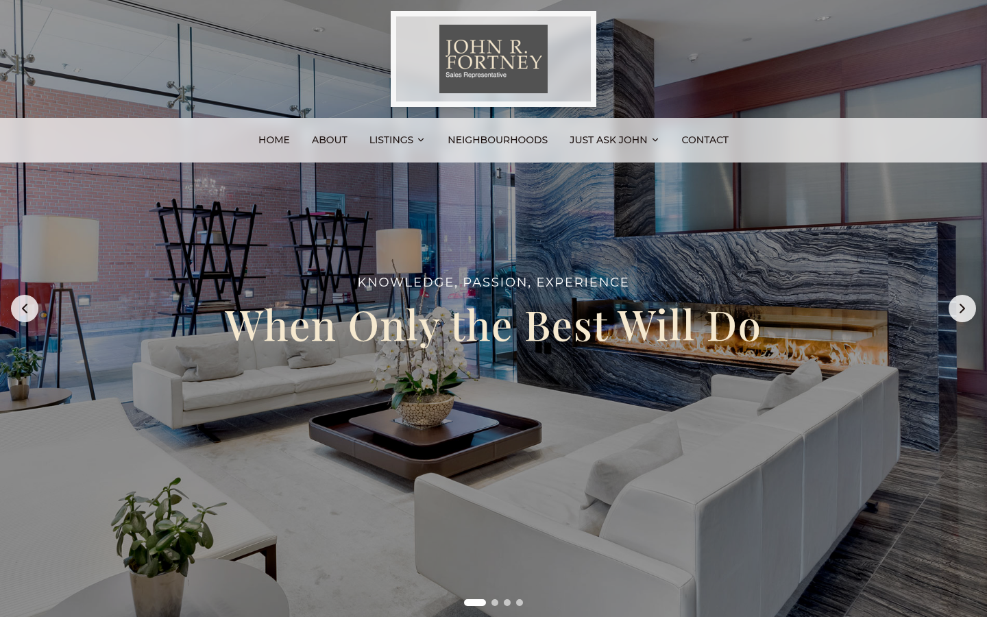 Screenshot of John Fortney's real estate website
