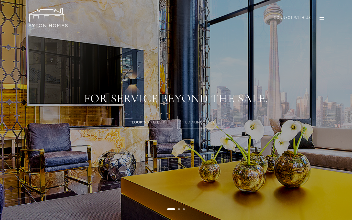 Screenshot of Layton Homes's real estate website
