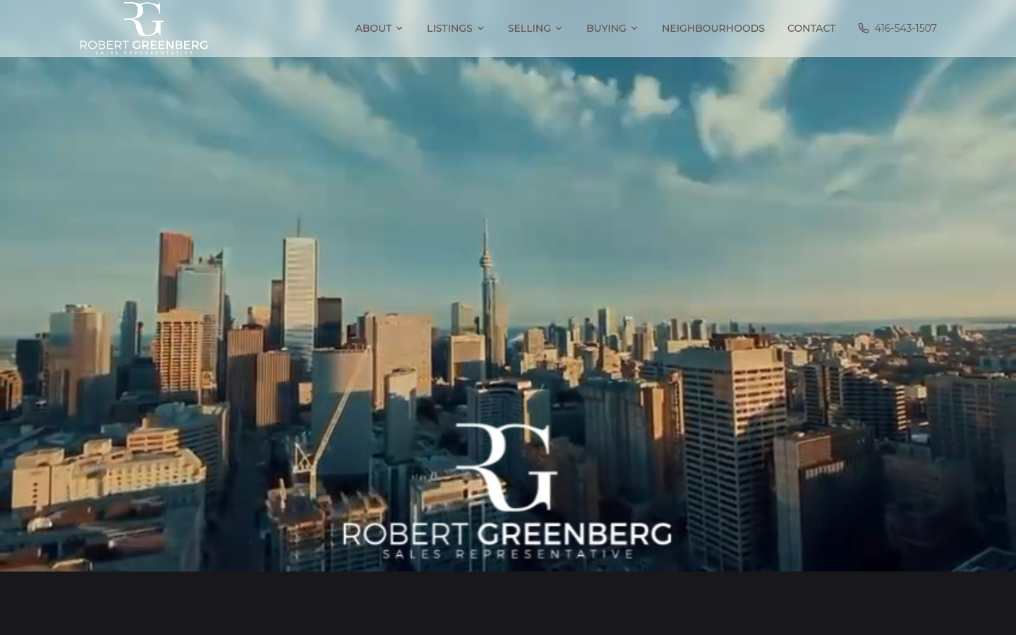 Screenshot of Robert Greenberg's real estate website