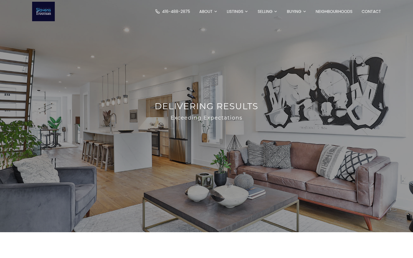 Screenshot of the Slavens Freeman Team real estate website